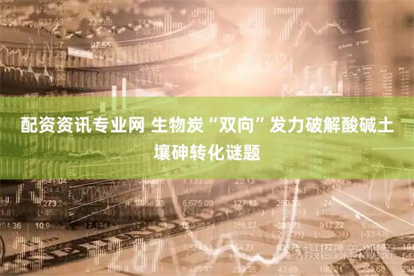配资资讯专业网 生物炭“双向”发力破解酸碱土壤砷转化谜题